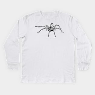 Spider scientific nature black ink pen drawing illustration, From my scientific nature illustration series of black ink pen drawings. Kids Long Sleeve T-Shirt